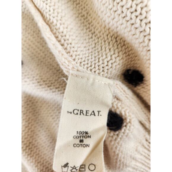 The GREAT The Bobble Cardigan Pom Pom Size Great 1 US S White #1H414 - Picture 9 of 12